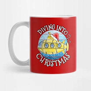 Diving Into Christmas Submarine Diver Xmas 2022 Mug